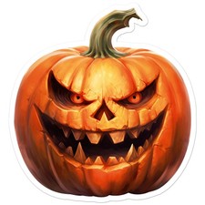 Pumpkin Jack O'Lantern - Vinyl Decal Sticker - Car Window Laptop - ebn9408
