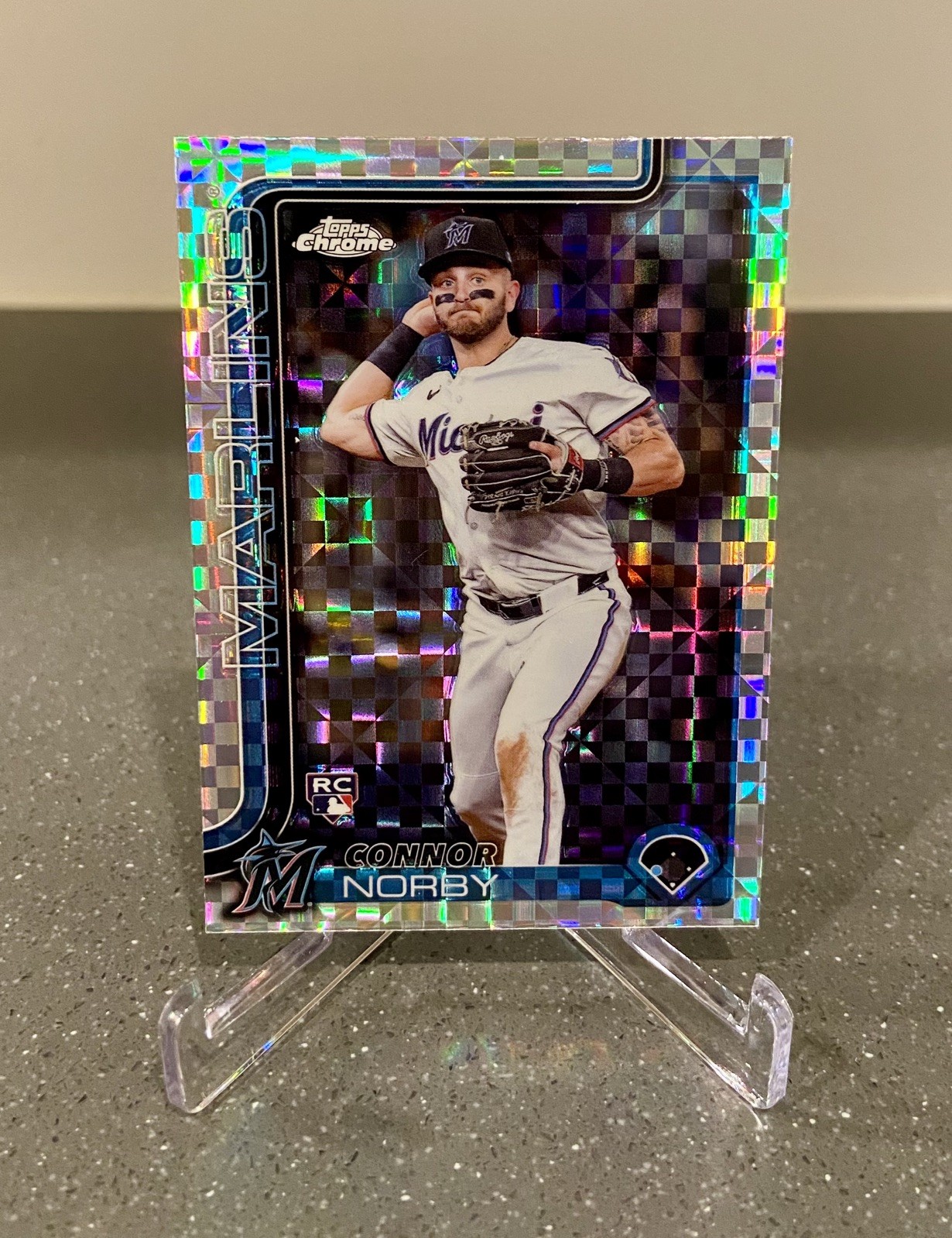 2025 Topps Chrome Connor Norby Rookie X-Fractor Refractor #199 Marlins RC