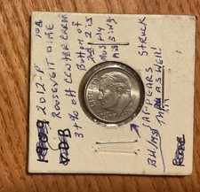 2012-P Roosevelt Dime OFF CENTER O/C ERROR GEM BU RARE
