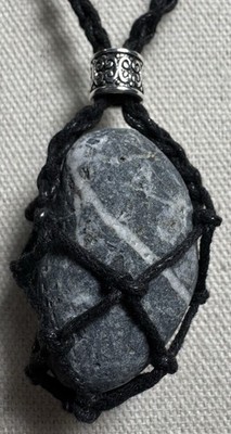 Unique Natural Wishing Stone Pendant On Woven Cord Necklace 927 Designs