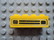 LEGO 1 x Stein 3010pb035 gelb 1x4 bedr. Chrom Auto Kühlergrill