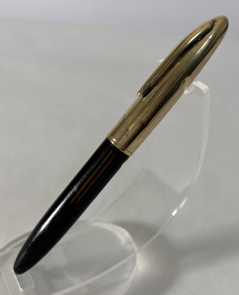 De colección Sheaffer Punto Blanco Lifetime Triumph Marrón con Tapas Doradas 14K Nuevo en Caja - Juego Foto 2 de 4