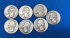 Lot  of Seven (7) Washington 90% Silver Quarters Various years and Mints
