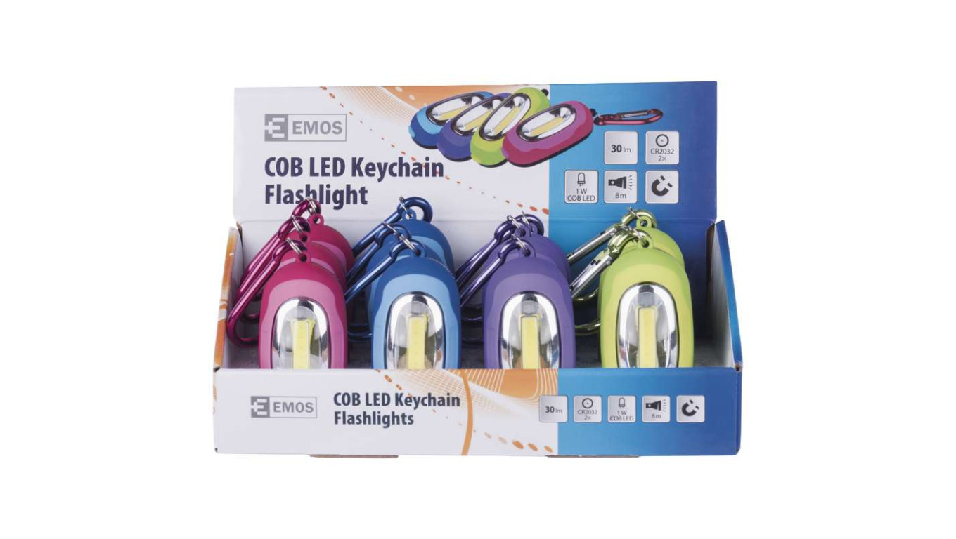 8592920028865 Брелок СВЕТОДИОДНЫЙ COB BOX 12opak12 зт EMOS 12090₽