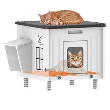 Heated Cat House for Outside, High Insulated Heated Outdoor Cat Shelter 100 ...