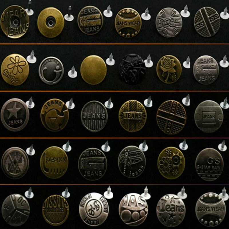 50x Jeansknöpfe Hose Knopf Buttons Knöpfe Druckknöpfe Tasten nähfrei - Bild 2 von 4