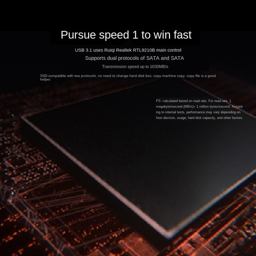 USB3.2 GEN2 10Gbps To NVME Protocol M.2 Hard Disk Box To a Port Realtek3636 - Afbeelding 3 van 9