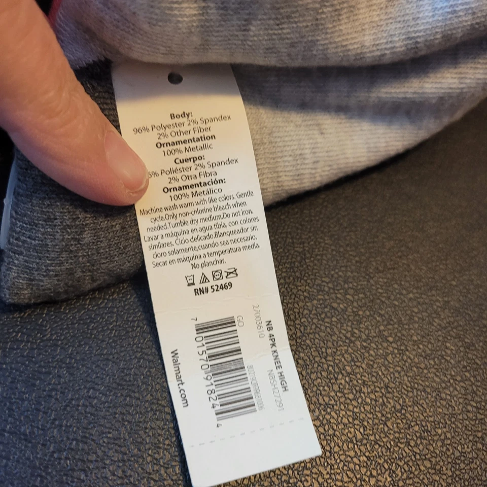 Conjunto de Meias No Boundaries Valentine, Conjunto de 4 Joelhos, Sapato Rosa/Cinza Tamanho 4-10 - Imagem 4 de 4