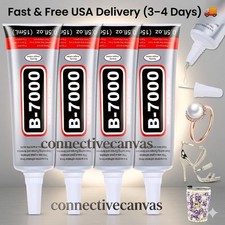B-7000 Glue Clear 4 Pack 15ml Jewelry Rhinestone Fabric Phone Repair Adhesive.