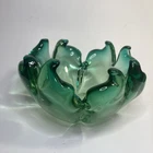 Vintage Murano Arte Nuova/Pustetto & Zanetti Green & Blue Uranium Glass Bowl