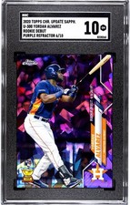 2020 Topps Chrome Up. Sapphire 300 Yordan Alvarez PURPLE REFRACTOR /10 SGC 10 RC