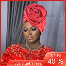 Hijab Flower Caps African Women Head Wrap Chemo Cancer Hats Turban Hair Loss Cap