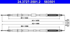 HANDBREMSSEIL SEILZUG FÜR OPEL CORSA E (X15) - ATE 24.3727-3501.2