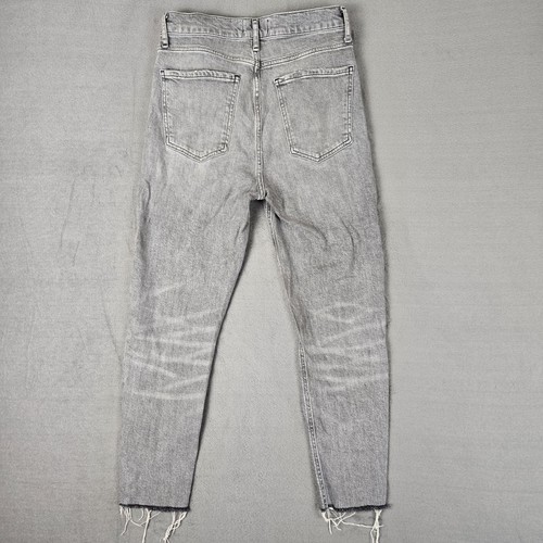 Jeans donna Agolde Nico vita alta slim 26 a rischio grigio casual denim orlo grezzo - Foto 2 di 12