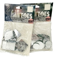 two packages Darice Mirrors square and round 25 pieces each NEW assorted sizes