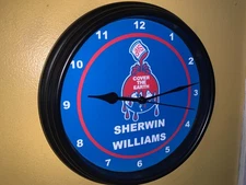 Sherwin WIlliams Paint Painter Hardware Store Man Cave Advertising Clock Sign