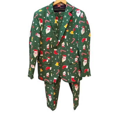 Opposuits Christmas Santa Claus Candy Cane Bells Suit Sz 42