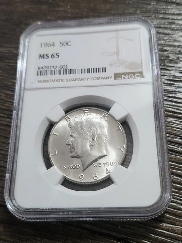 1964 KENNEDY HALF DOLLAR NGC MS65