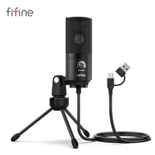 FIFINE K669B USB Condenser Microphone with Stand for PC Gaming Streaming Podcast
