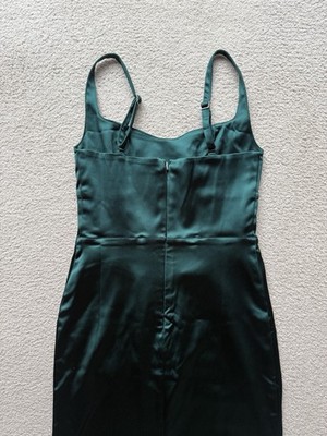 Abercrombie & Fitch Corset Satin Midi Dress Emerald Green