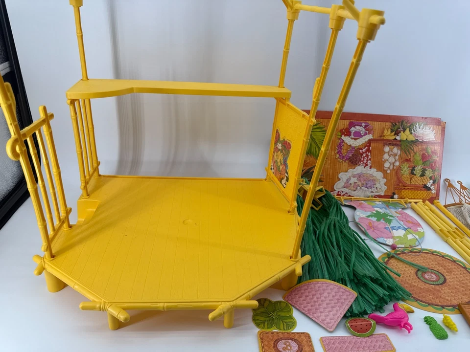 Barbie Island Fun Hut 1987 vintage juego Mattel 4144 hamaca piezas tropicales Foto 3 de 4