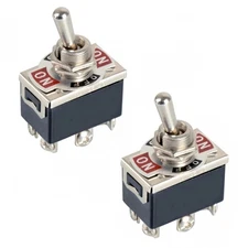 2x Metal Toggle Switch DPDT 6-Pin 3-Position Car DC 12V AC 240V/15A 125V/10A