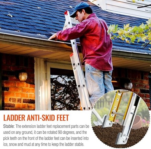 Kit 4 PZ Scarpa Antiscivolo per 26-2 Werner Prolunga Piedini Scala Alluminio Exte... - Foto 7 di 7