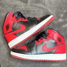 Jordan Air Jordan 1 Mid GS Black Red White Boys' Sneakers US Size 5Y