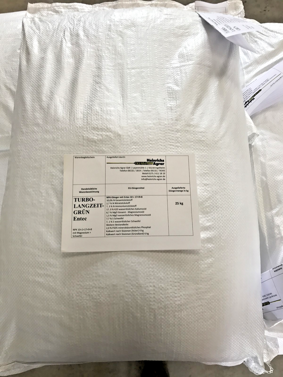Turbo-Langzeit-Grn 15kg Entec NPK Rasendnger 500m Langzeitdnger  Volldnger | eBay.de