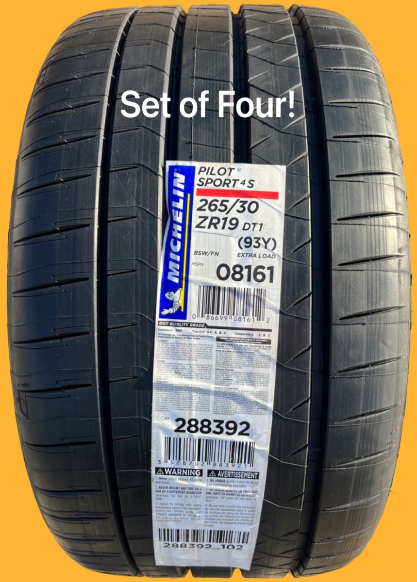 FOUR BRAND NEW 265/30ZR19 (93Y) Michelin Pilot Sport 4S PS4S Tires