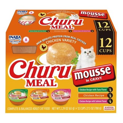 Churu Meal Mousse Adult Wet Cat Food, 2.29 oz cup, 12-count
