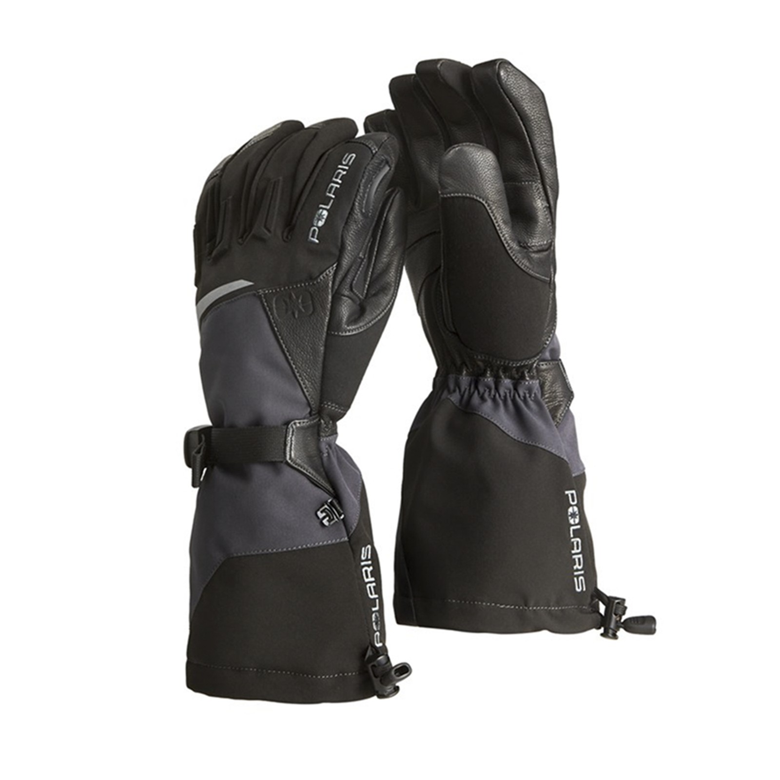 Polaris Mens Switchback Snowmobile Gloves Insulated Reinforced Leather Black