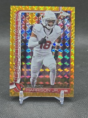 2025 Topps Chrome Marvin Harrison Jr Gold Geometric Refractor /50