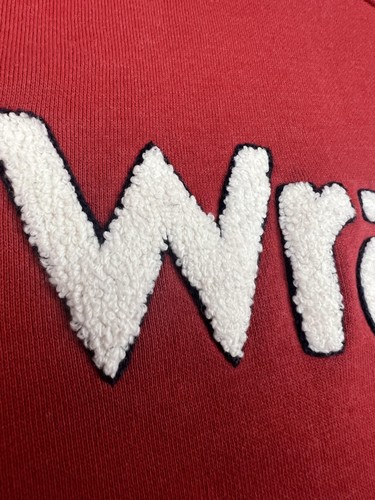 Wrangler Sweatshirt Herren Large rot Chenille Logo Rundhals Pullover gestreift - Bild 3 von 16