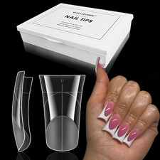 Duck Nail Forms for Poly Gel Reusable 240 Pcs Full Cover Molds for Builder Gel F