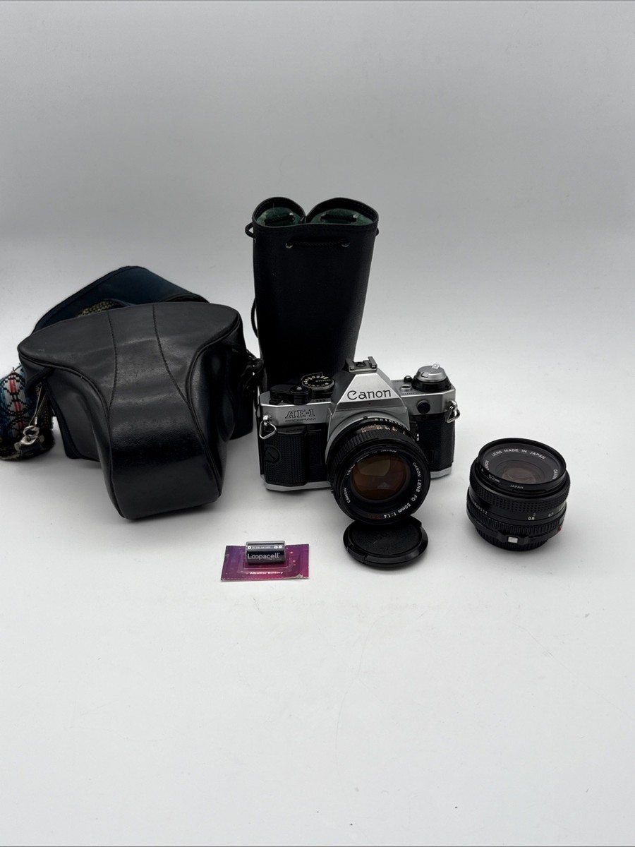 Canon AE-1 Program 35mm Film Camera FD 50mm f/1.4 S.S.C. & FD 50mm