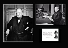 A4 Size Signed Winston Churchill about to broadcast victory speech on VE Day 8th