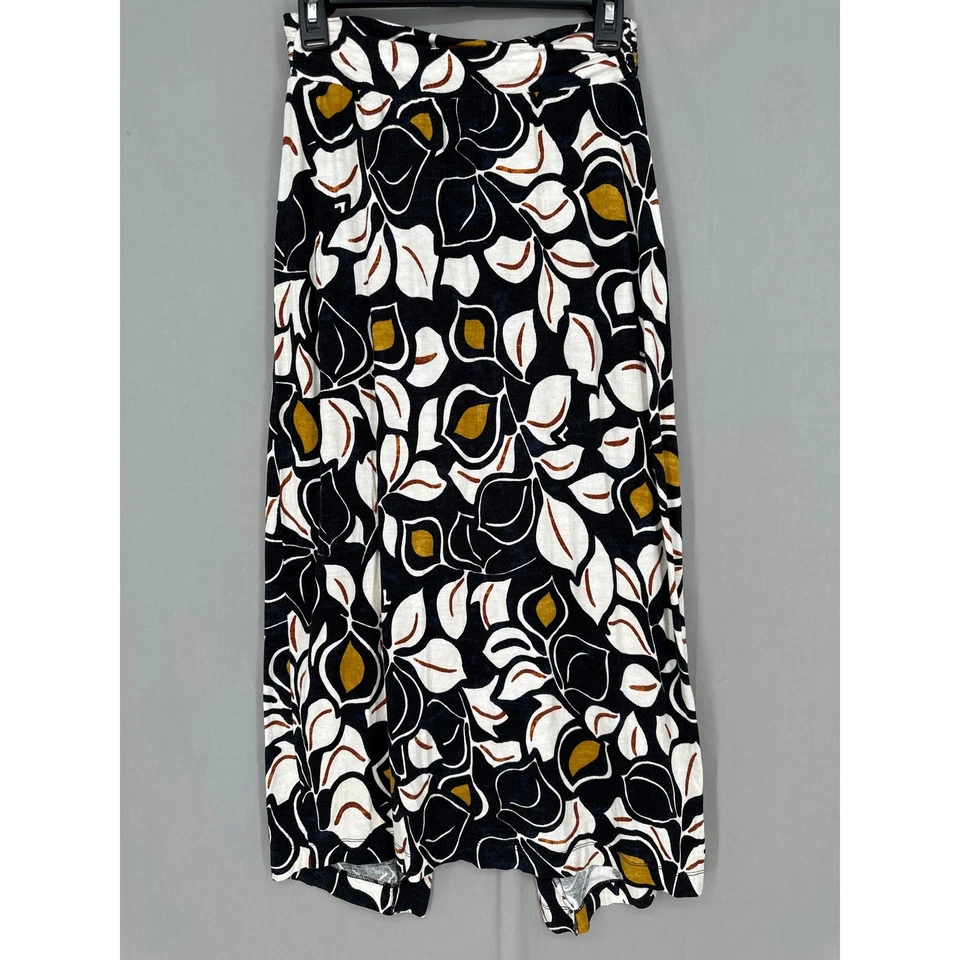 Falda Anthropologie Meadow Rue Mujer Pequeña Negra Midi Acanalada Boho Floral Elastizada Foto 3 de 4