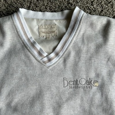 VTG 90s Straight Down Golf Sweater Mens XL Cream ''Bent Oak Invitational'' US Made
