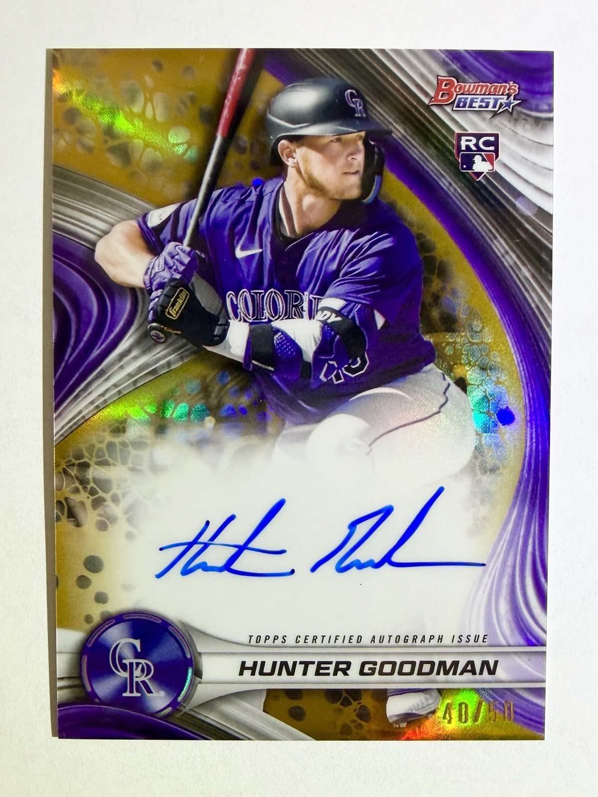 2024 Bowman's Best Of HUNTER GOODMAN Auto Gold Refractor /50 Rookie Autograph SP