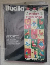 Vintage Bucilla Felt Christmas Wall Hanging Kit 48644 - Twelve Days of Christmas