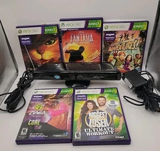 Xbox 360 Kinect Bundle: Sensor Bar 1414 with Adapter And 5 Kinect Games - TESTED