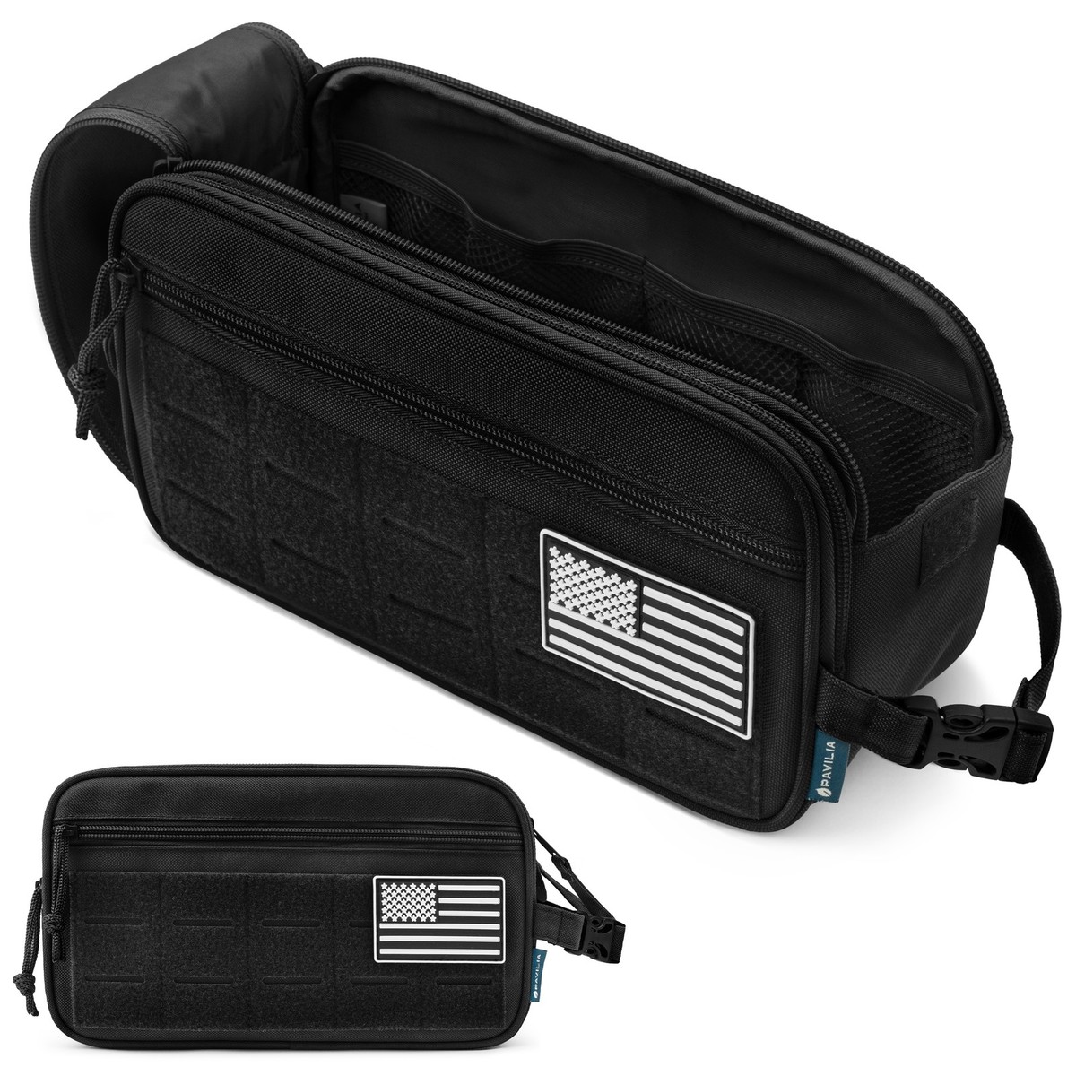 Mens Toiletry Bag Travel Organizer with Zipper Tactical Dopp Kit