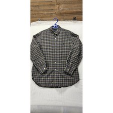 Polo Ralph Lauren Mens Classic Fit Plaid Button Down Shirt Green Navy Large