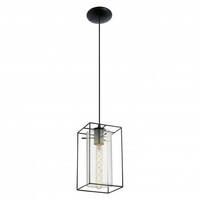 Schwarz Durchsichtig Vintage HäNgelampe Pendelleuchte 1X60W/E27 15X110 [Cm]