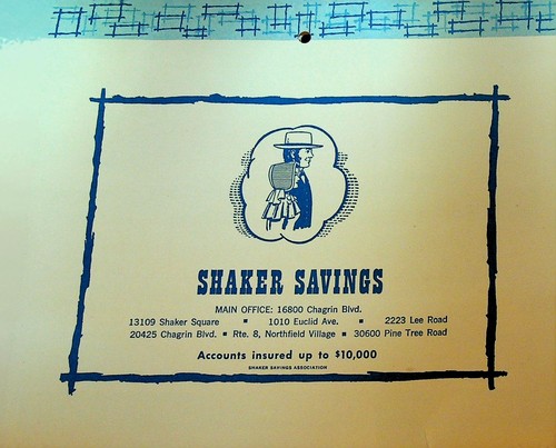 Shaker Savings Bank Calendar 1965 Shaker Heights Ohio