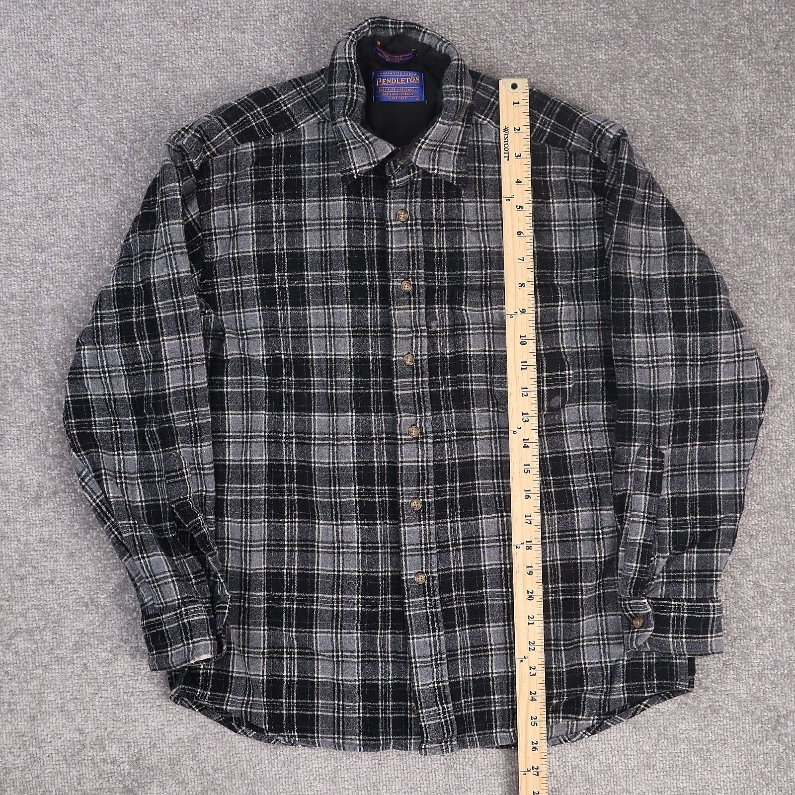 Pendleton Virgin Wool Large Gray Drummond Tartan … - image 3