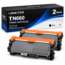 TN660 2PK 2BK Toner Cartridge Set HL-L2305W HL-L2315DW HL-L2360DW HL-L2380DW MFC