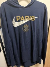 Nike PSG Paris Saint-Germain Men's LARGE Long Sleeve lightweight Hoodie M12173
