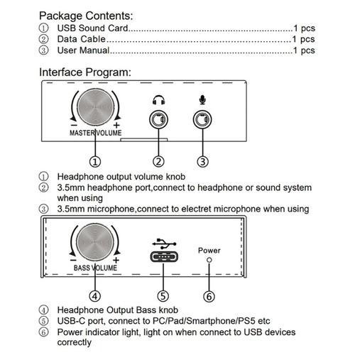 USB Sound Card for Laptop Earphone Microphone Sound Card USB External Sound Card - Photo 2/7